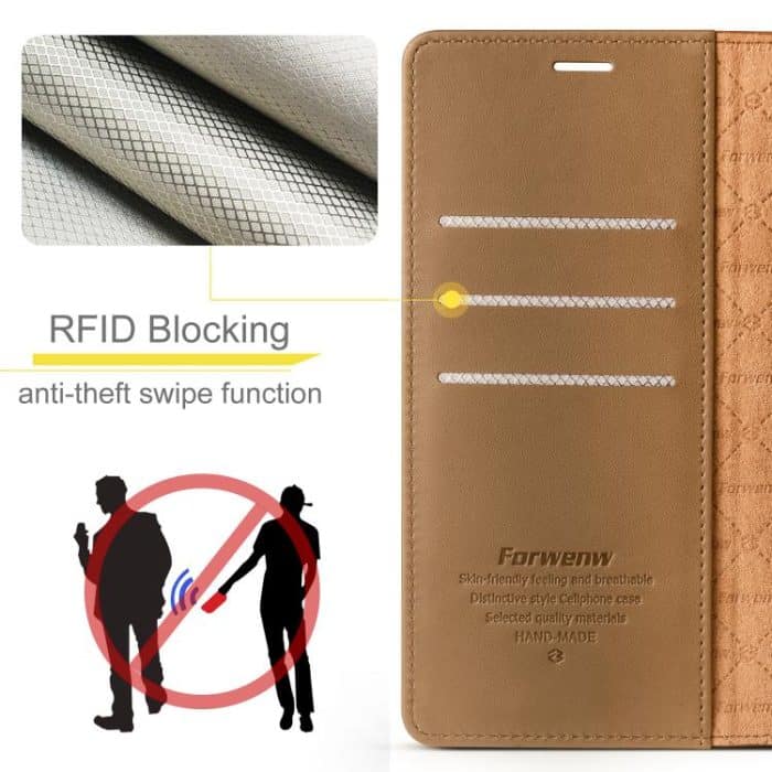 Forwenw F6 Series RFID Leather Phone Case, For iPhone 13, For iPhone 13 mini, For iPhone 12 / 12 Pro, For iPhone 12 Pro Max, For iPhone 12 mini – Bild 7