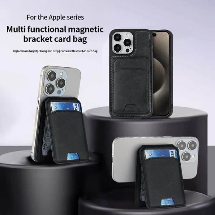 Multifunctional MagSafe Magnetic Bracket Leather Card Bag – Bild 3