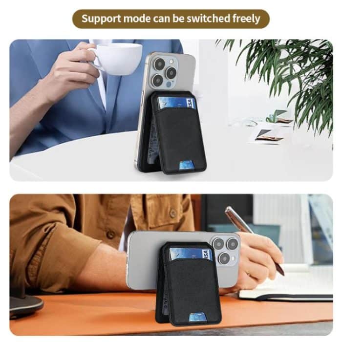 Multifunctional MagSafe Magnetic Bracket Leather Card Bag – Bild 4