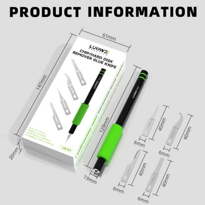 LUOWEI LW-K1 4-in-1 Motherboard CPU IC Kleber Quicky Remove Wartungsmesser-Set – Bild 3