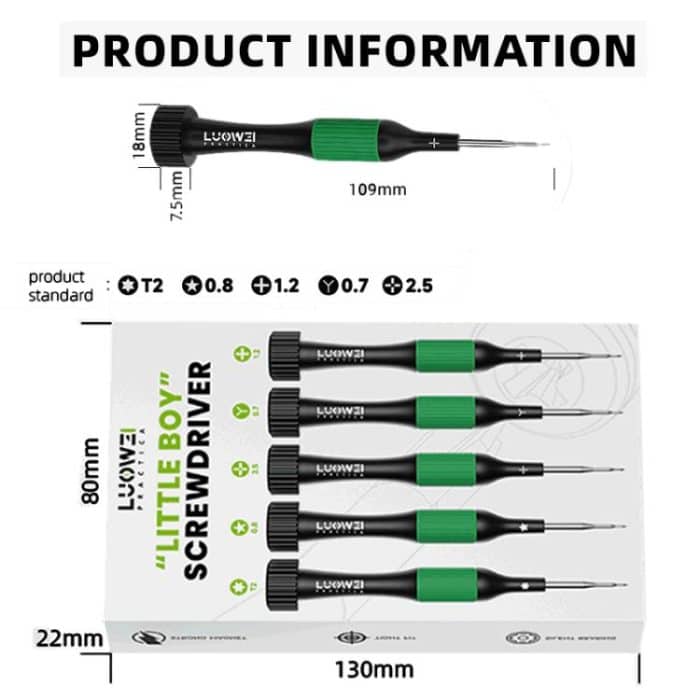 LUOWEI LITTLE BOY Magnetischer Schraubendrehersatz mit glatten Lagern aus Legierung – Bild 3