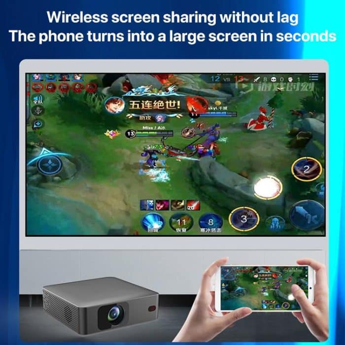 N5 1280x720P Android 9.0 System Wireless Same Screen Smart HD Projector, US Plug, UK Plug, AU Plug, EU Plug – Bild 8