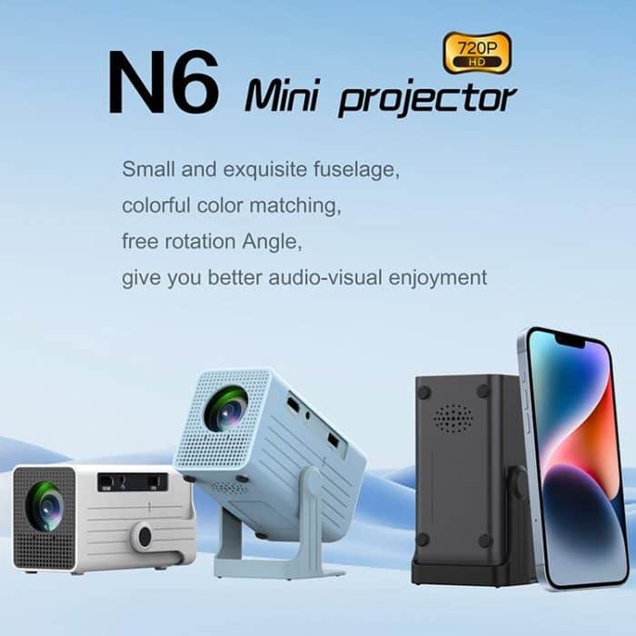 N6 1280x720P 70ANSI Android 11.0 Smart Mini Projector, EU Plug – Bild 5