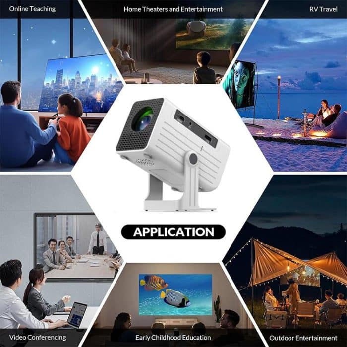 N6 1280x720P 70ANSI Android 11.0 Smart Mini Projector, US Plug, UK Plug, AU Plug – Bild 9