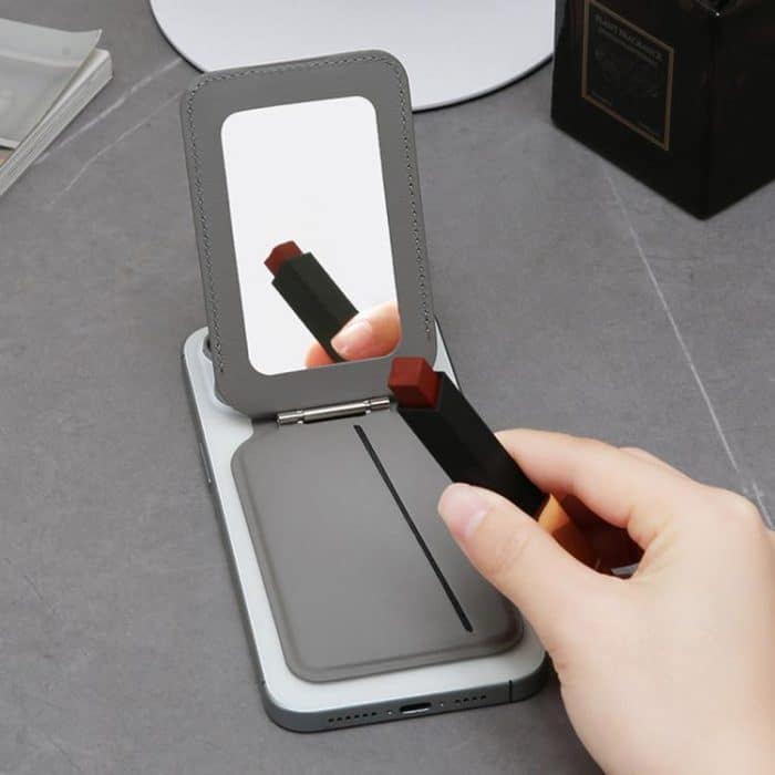 Hinge Mirror Phone Holder Leather Card Bag – Bild 6