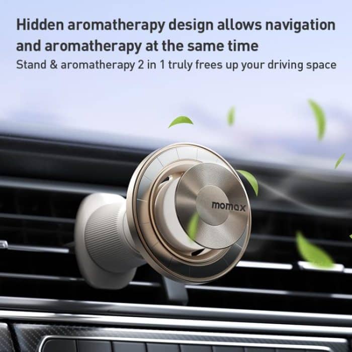 MOMAX CM35 1-Move Relaxaire Aluminum Alloy Magnetic Car Aromatherapy Holder, CM35 (Dark Grey), CM35 (Titanium Gold) – Bild 3