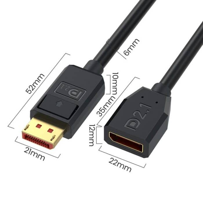 52Gbps 16K 30Hz DisplayPort Extension Adapter Cable, Length: 50cm, DP2.1 Male to DP2.1 Female Straight, DP2.1 Male to DP2.1 Female Upper Elbow, DP2.1 Male to DP2.1 Female Down Elbow, DP2.1 Male to DP2.1 Female Left Elbow... – Bild 4