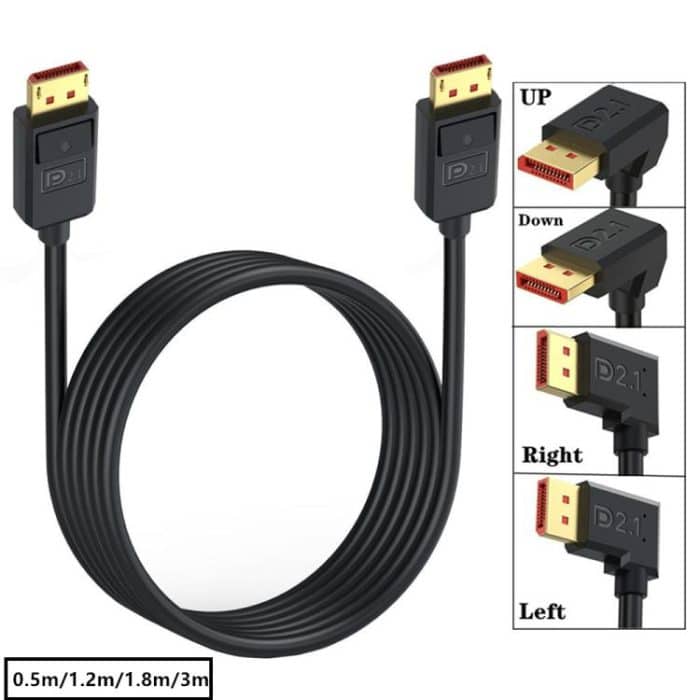 52Gbps 16K 30Hz DisplayPort Extension Adapter Cable, Length: 1.2m, DP2.1 to DP2.1 Straight, DP2.1 to DP2.1 Upper Elbow, DP2.1 to DP2.1 Down Elbow, DP2.1 to DP2.1 Left Elbow, DP2.1 to DP2.1 Right Elbow – Bild 2