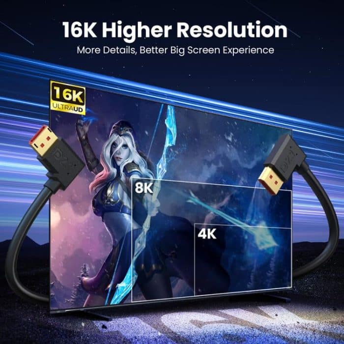 52Gbps 16K 30Hz DisplayPort Extension Adapter Cable, Length: 1.2m, DP2.1 to DP2.1 Straight, DP2.1 to DP2.1 Upper Elbow, DP2.1 to DP2.1 Down Elbow, DP2.1 to DP2.1 Left Elbow, DP2.1 to DP2.1 Right Elbow – Bild 5