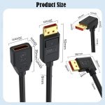 52Gbps 16K 30Hz DisplayPort Extension Adapter Cable, Length: 3m, DP2.1 to DP2.1 Straight, DP2.1 to DP2.1 Upper Elbow, DP2.1 to DP2.1 Down Elbow, DP2.1 to DP2.1 Left Elbow, DP2.1 to DP2.1 Right Elbow – Bild 3