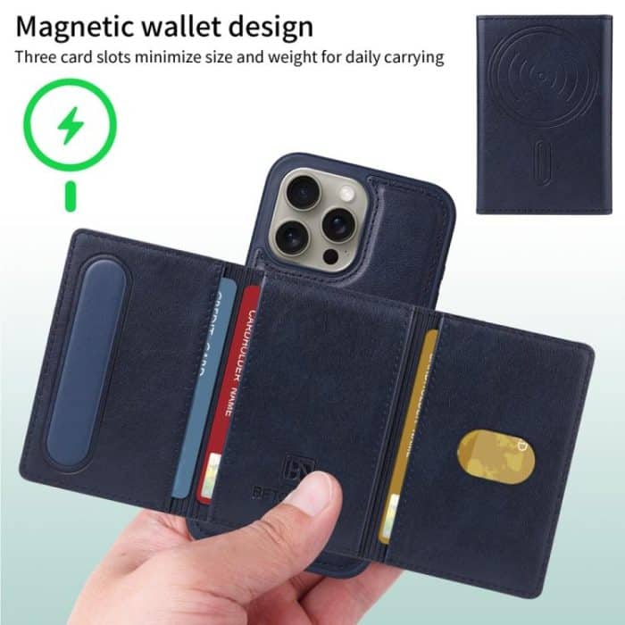 BETOPNICE Horizontal Flip Detachable MagSafe Wallet Phone Case, For iPhone 15 Pro Max, For iPhone 15 Pro, For iPhone 15 Plus, For iPhone 15 – Bild 4