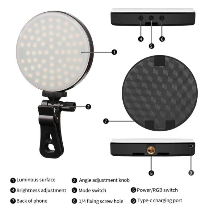GZ-669 Full Color Round Portable Pocket Fill Light – Bild 9