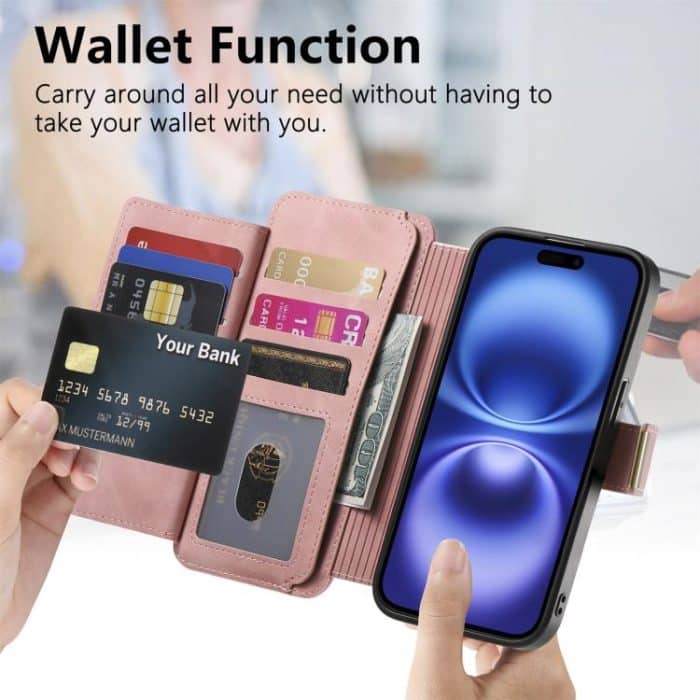 Ring Zipper Wallet RFID Blocking MagSafe Leather Phone Case, For iPhone 13 Pro Max, For iPhone 13 Pro, For iPhone 13 – Bild 3