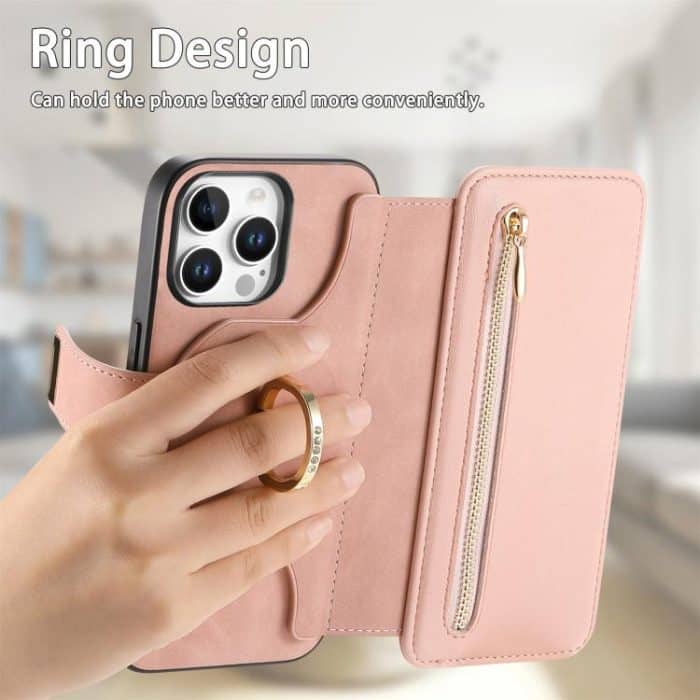 Ring Zipper Wallet RFID Blocking MagSafe Leather Phone Case, For iPhone 13 Pro Max, For iPhone 13 Pro, For iPhone 13 – Bild 7