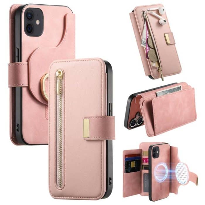 EDA007851219A.jpg Ring Zipper Wallet RFID Blocking MagSafe Leather Phone Case, For iPhone 11, For iPhone 11 Pro, For iPhone X / XS – Bild 1