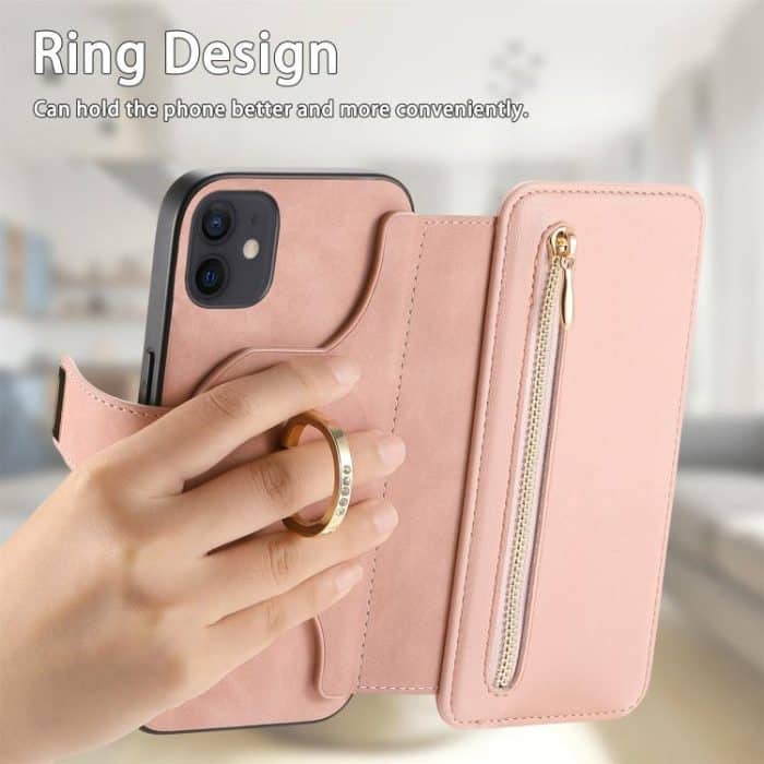 Ring Zipper Wallet RFID Blocking MagSafe Leather Phone Case, For iPhone 11, For iPhone 11 Pro, For iPhone X / XS – Bild 7