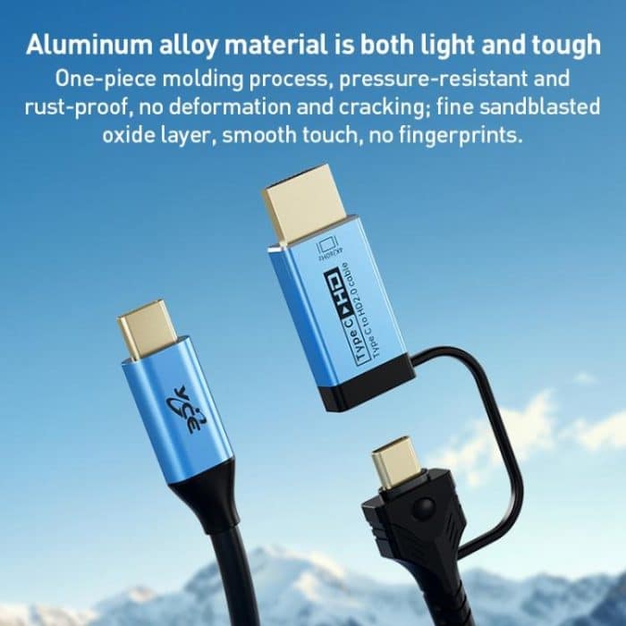 YCE-V292 2-in-1-Adapterkabel Typ C auf Typ C und HDMI 2.0 – Bild 7