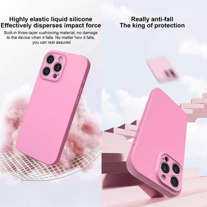 Fine Hole Liquid Silicone Phone Case, For iPhone 16 Pro Max, For iPhone 16 Pro – Bild 4