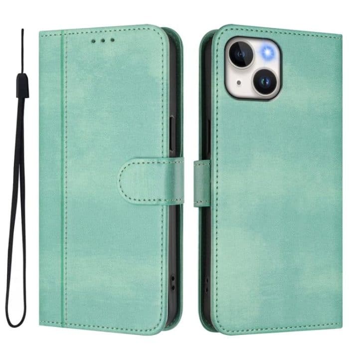 Line Splicing Buckle Retro Leather Phone Case, For iPhone 14 Plus, For iPhone 14 / 13, For iPhone 14 Pro – Bild 2