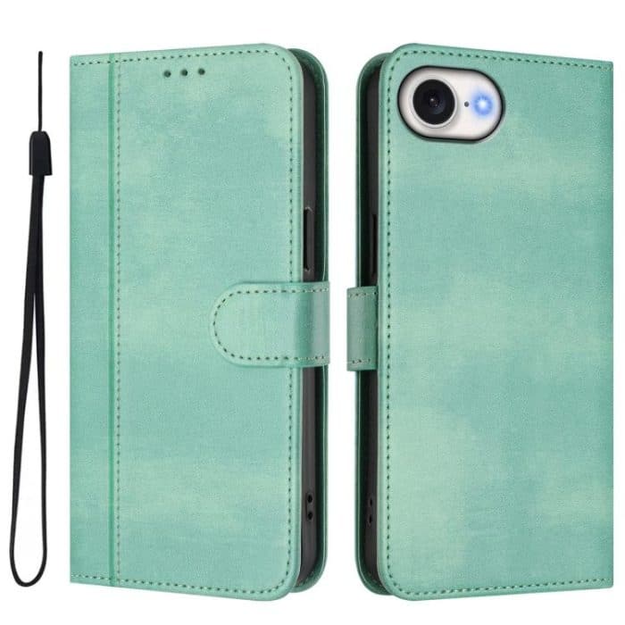 Line Splicing Buckle Retro Leather Phone Case, For iPhone 16e, For iPhone 16 Pro Max, For iPhone 16 Pro – Bild 2