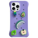 Solid Color Holes DIY Fruit PC Shockproof Phone Case, For iPhone 16 Pro Max, For iPhone 16 Pro, For iPhone 16 Plus, For iPhone 16, For iPhone 15 Pro Max, For iPhone 15 Pro, For iPhone 15 Plus, For iPhone 15, For iPhone 14 Plus, For iPhone 14...