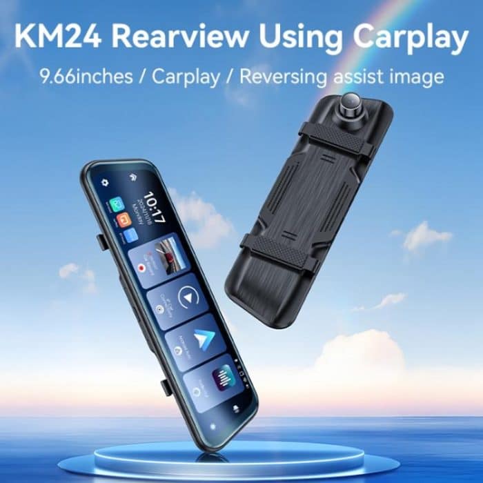 Yesido KM24 9.66 inch HD Image Reversing Assist CarPlay Streaming Rearview Mirror Dash Cam, KM24 – Bild 2