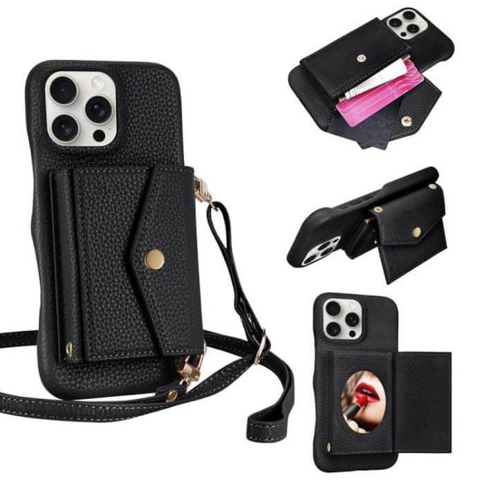 EDA007882205A.jpg Litchi Texture Horizontal Card Bag Holder Phone Case with Long Lanyard, For iPhone 15 Pro Max, For iPhone 15 Pro, For iPhone 15 Plus, For iPhone 15 – Bild 1