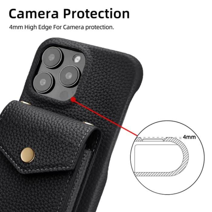 Litchi Texture Vertical Card Bag Holder Phone Case with Long Lanyard, For iPhone 15 Pro Max, For iPhone 15 Pro, For iPhone 15 Plus, For iPhone 15 – Bild 3