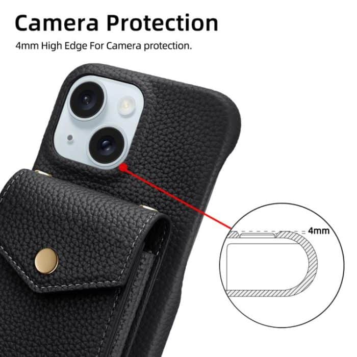 Litchi Texture Vertical Card Bag Holder Phone Case with Long Lanyard, For iPhone 14 Plus, For iPhone 14 / 13, For iPhone 14 Pro, For iPhone 14 Pro Max – Bild 3