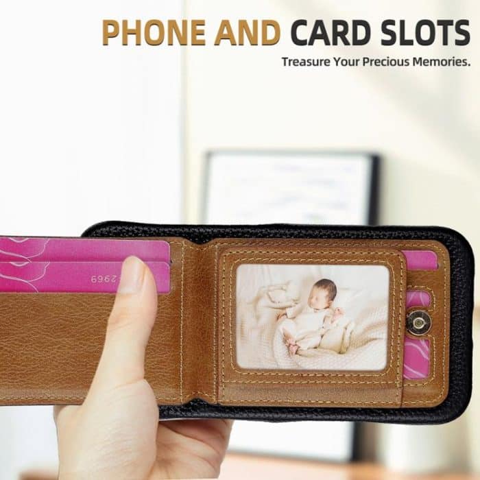 Litchi Texture Leather Ring Card Bag Holder Phone Case, For iPhone 16 Pro Max, For iPhone 16 Pro, For iPhone 16 Plus, For iPhone 16 – Bild 5