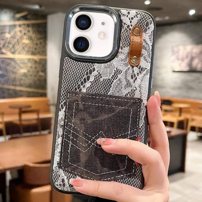 Denim Leather Pocket Design Phone Case, For iPhone 11 – Bild 1