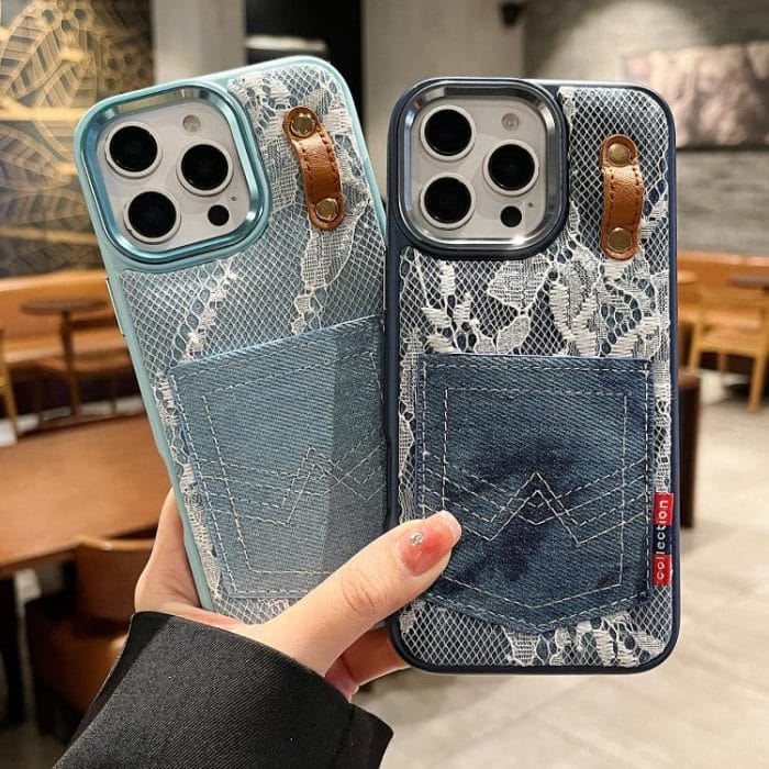 Denim Leather Pocket Design Phone Case, For iPhone 11 – Bild 3