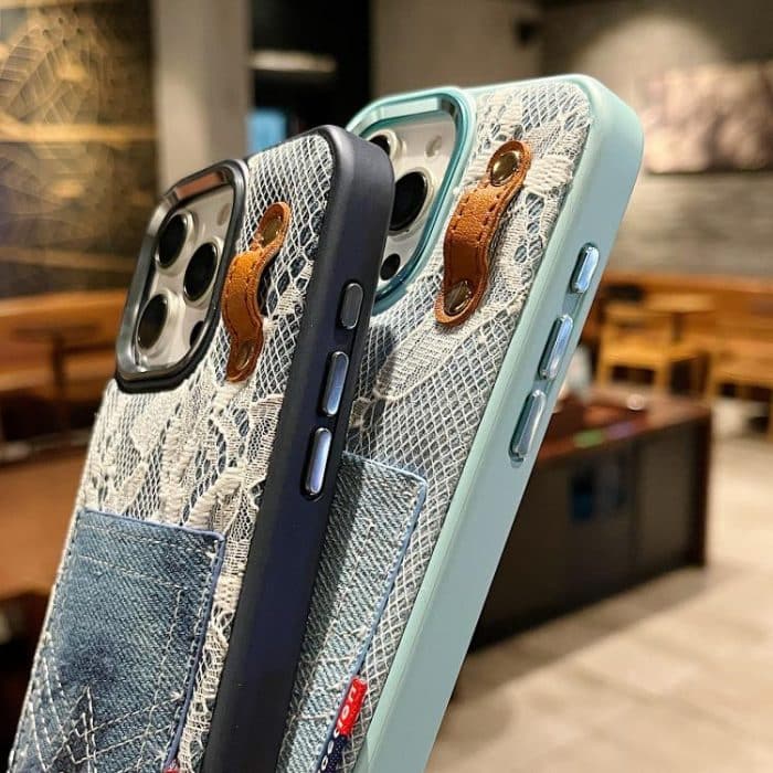 Denim Leather Pocket Design Phone Case, For iPhone 11 – Bild 4