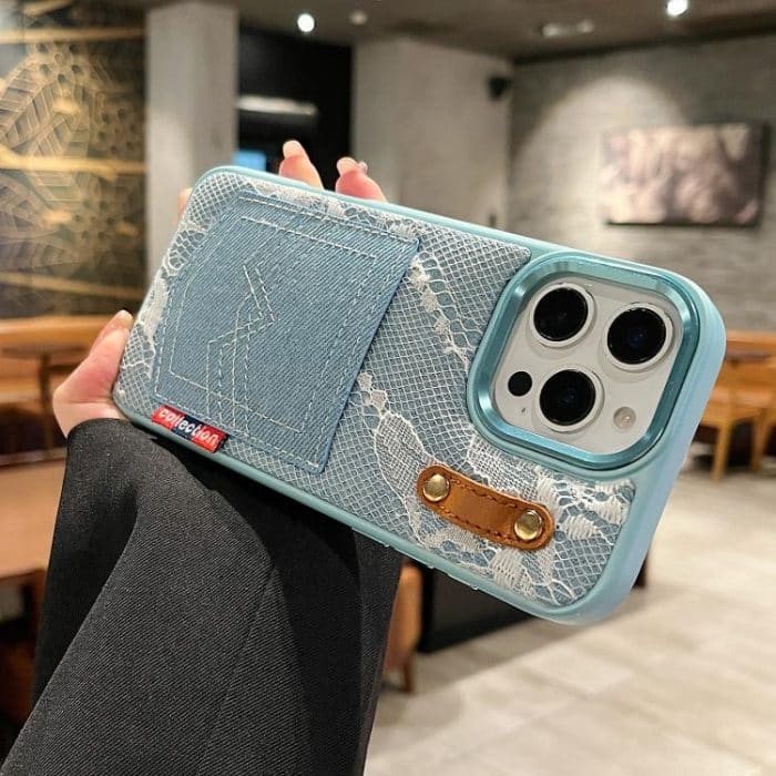 Denim Leather Pocket Design Phone Case, For iPhone 11 – Bild 6