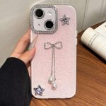 Solid Color Glitter Powder Rhinestone Tassel Phone Case, For iPhone 15 Plus / 14 Plus, For iPhone 15, For iPhone 14 Pro