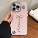 Solid Color Glitter Powder Rhinestone Tassel Phone Case, For iPhone 11 Pro Max, For iPhone 11