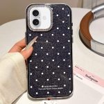 Glitter Powder Dots Pattern Rhinestone Large Hole Phone Case, For iPhone 16, For iPhone 15 Pro Max, For iPhone 15 Pro