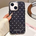 Glitter Powder Dots Pattern Rhinestone Large Hole Phone Case, For iPhone 15 Plus / 14 Plus, For iPhone 15, For iPhone 14 Pro