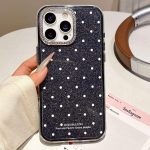 Glitter Powder Dots Pattern Rhinestone Large Hole Phone Case, For iPhone 14 Pro Max, For iPhone 13 Pro Max, For iPhone 13 Pro