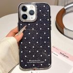 Glitter Powder Dots Pattern Rhinestone Large Hole Phone Case, For iPhone 11 Pro Max, For iPhone 11