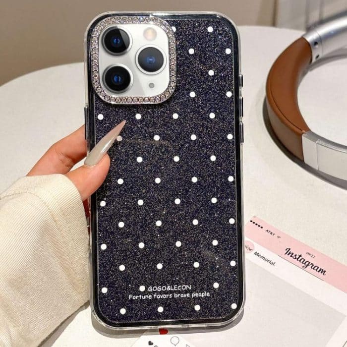 EDA007906816A.jpg Glitter Powder Dots Pattern Rhinestone Large Hole Phone Case, For iPhone 11 Pro Max, For iPhone 11 – Bild 1