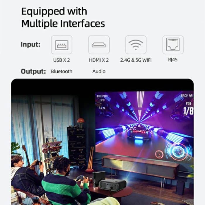 AUN AKEY9S 1080P 1000ANSI Autofocus WIFI Display Smart Projector, US Plug, UK Plug, AU Plug, EU Plug – Bild 12