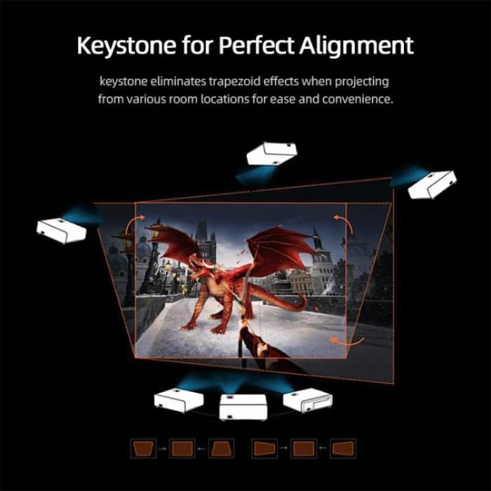 AUN AKEY9S 1080P 1000ANSI Autofocus WIFI Display Smart Projector, US Plug, UK Plug, AU Plug, EU Plug – Bild 14