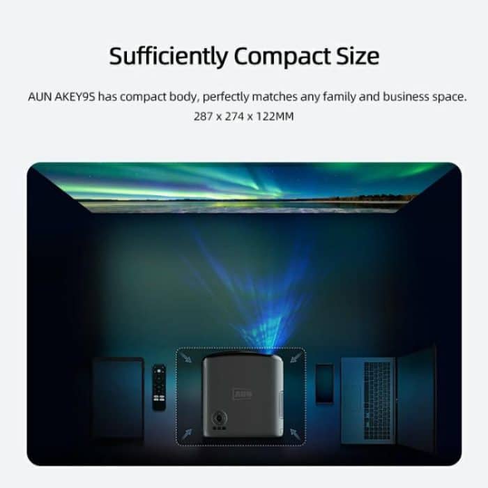 AUN AKEY9S 1080P 1000ANSI Autofocus WIFI Display Smart Projector, US Plug, UK Plug, AU Plug, EU Plug – Bild 16