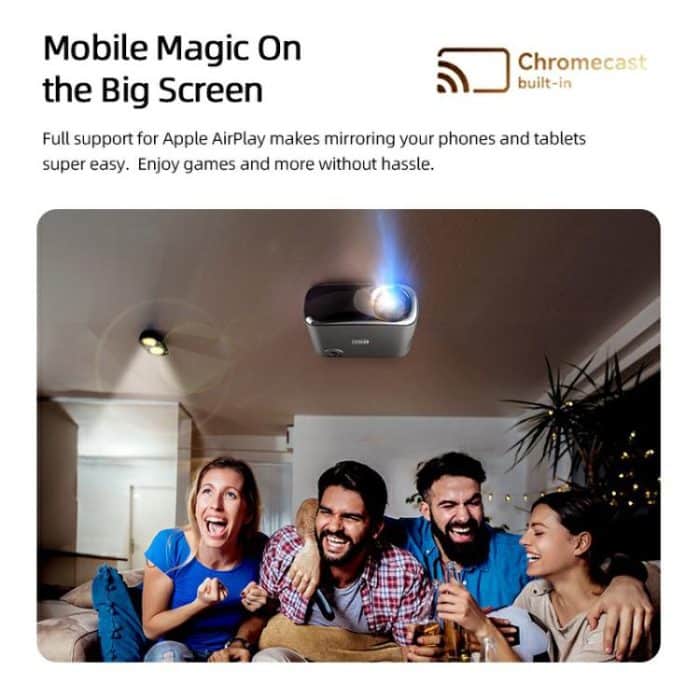 AUN AKEY9S 1080P 1000ANSI Autofocus WIFI Display Smart Projector, US Plug, UK Plug, AU Plug, EU Plug – Bild 8