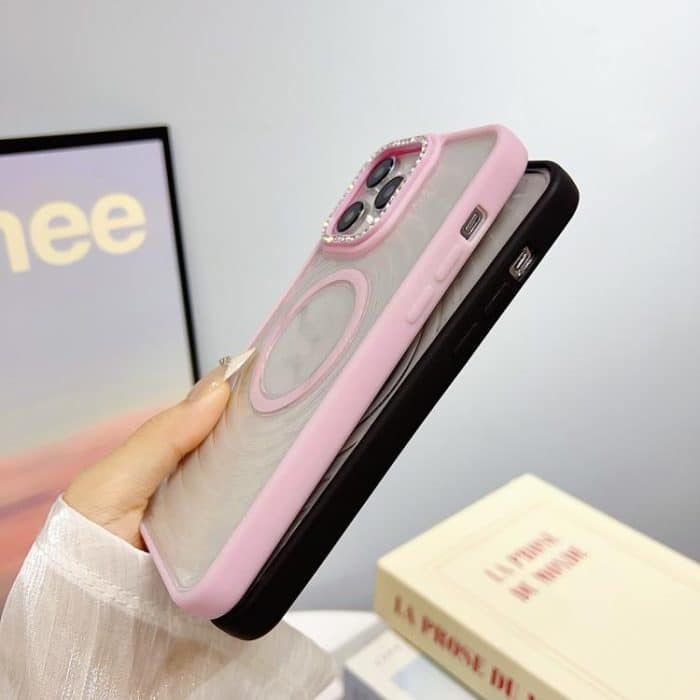 Transparent Glitter Starry Sky Top Diamond Frosted MagSafe Phone Case, For iPhone 16 Pro Max, For iPhone 16 Pro, For iPhone 16, For iPhone 15 Pro Max – Bild 4