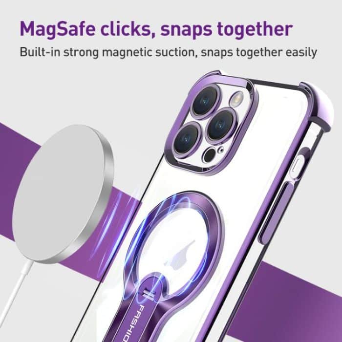 Shockproof Electroplating MagSafe Holder Phone Case, For iPhone 16 Pro Max, For iPhone 16 Pro, For iPhone 16 Plus, For iPhone 16, For iPhone 15 Pro Max, For iPhone 15 Pro – Bild 4