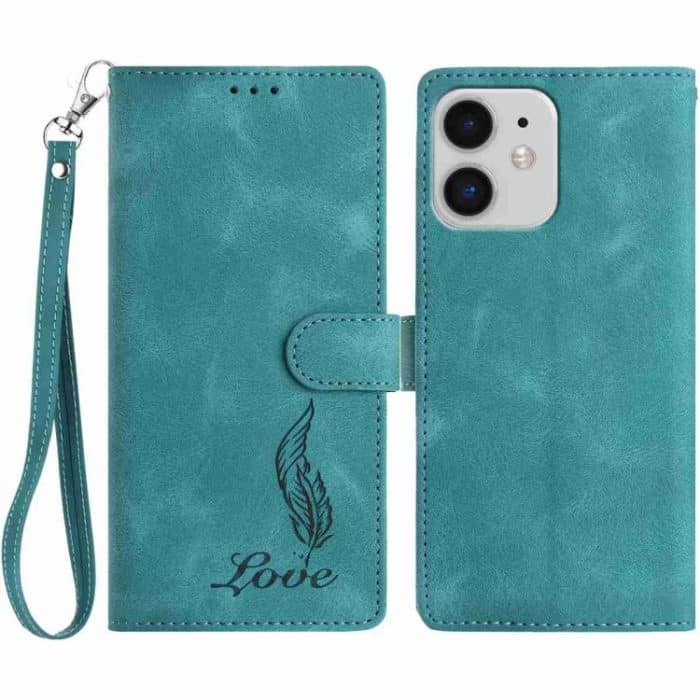 Skin Feel Embossed Feather Leather Phone Case, For iPhone 11, For iPhone 11 Pro, For iPhone XS / X – Bild 1