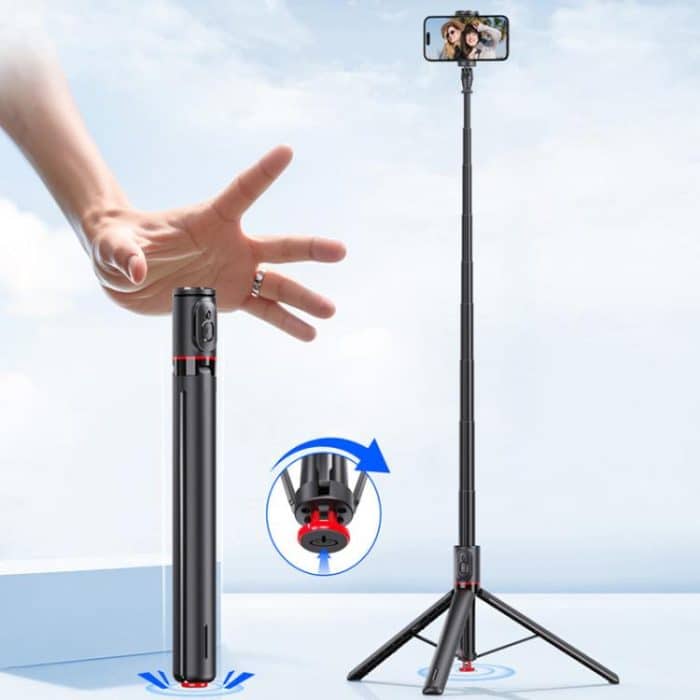 EDA007962801A.jpg TT01 1.77m All-in-one Auto Pop Open Tripod Magnetic Remote Selfie Stick – Bild 1