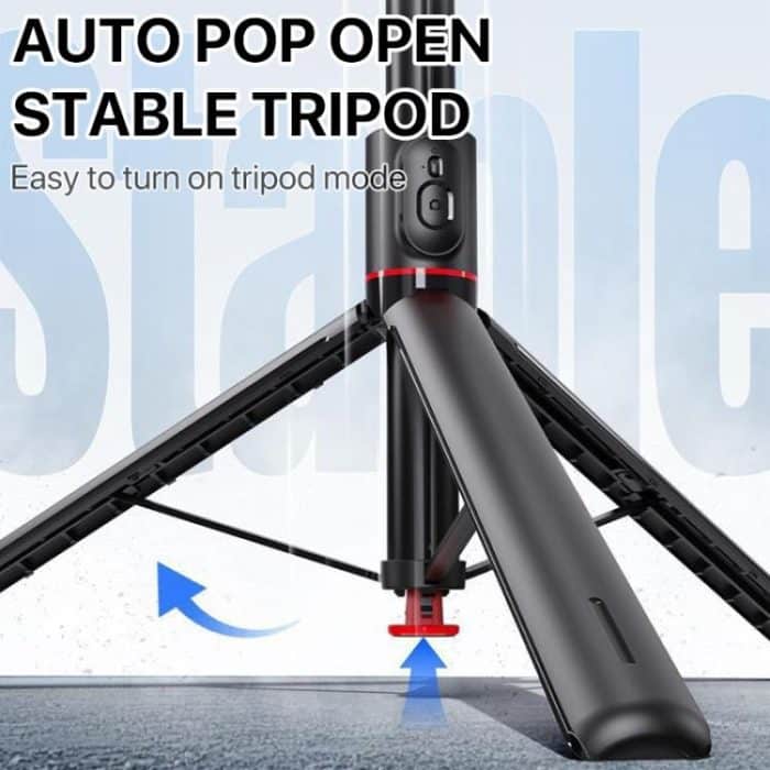 TT01 1.77m All-in-one Auto Pop Open Tripod Magnetic Remote Selfie Stick – Bild 3